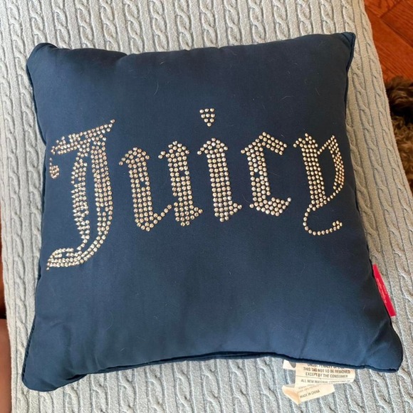 2 Juicy Couture blue and black throw pillows y2k decor - Picture 3 of 8